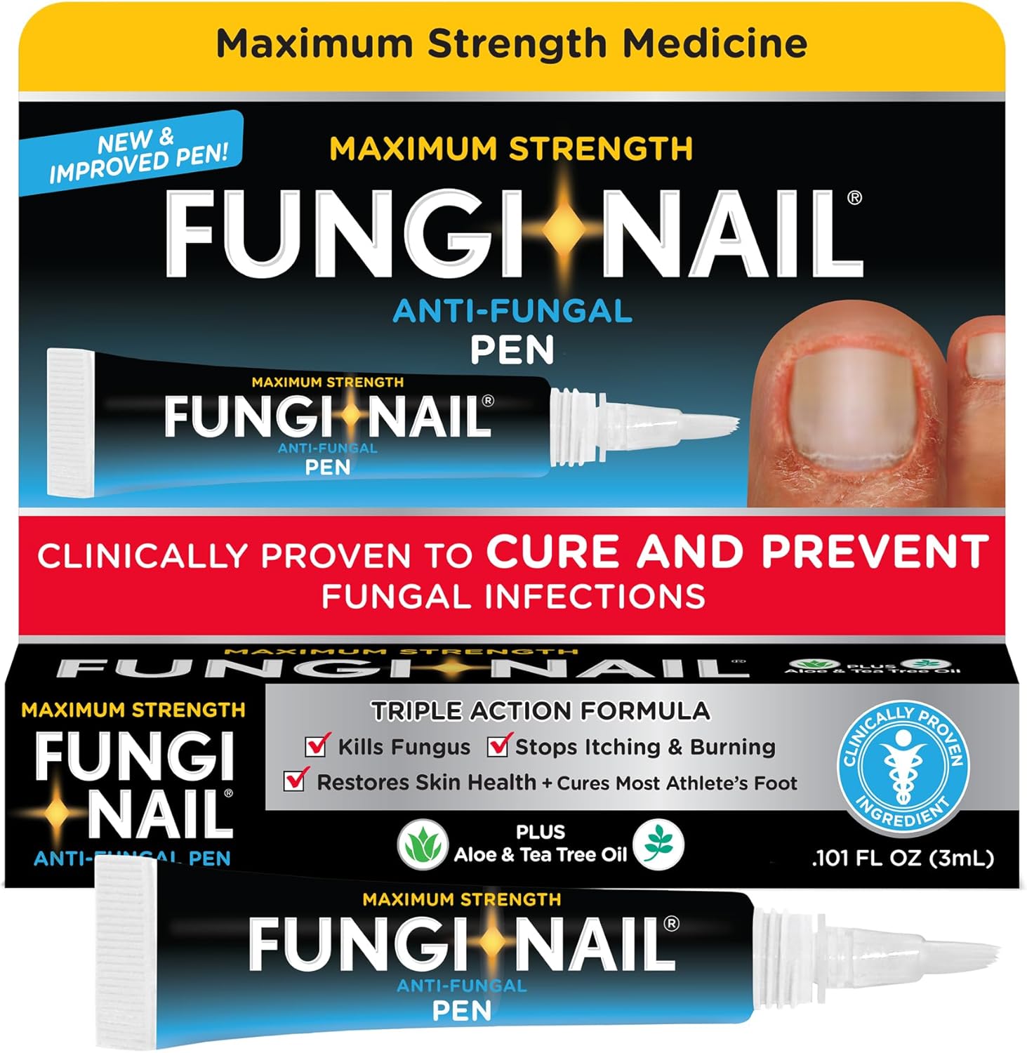 Fungi-Nail Pen Applicator Anti-Fungal Solution front view for athlete's foot treatment