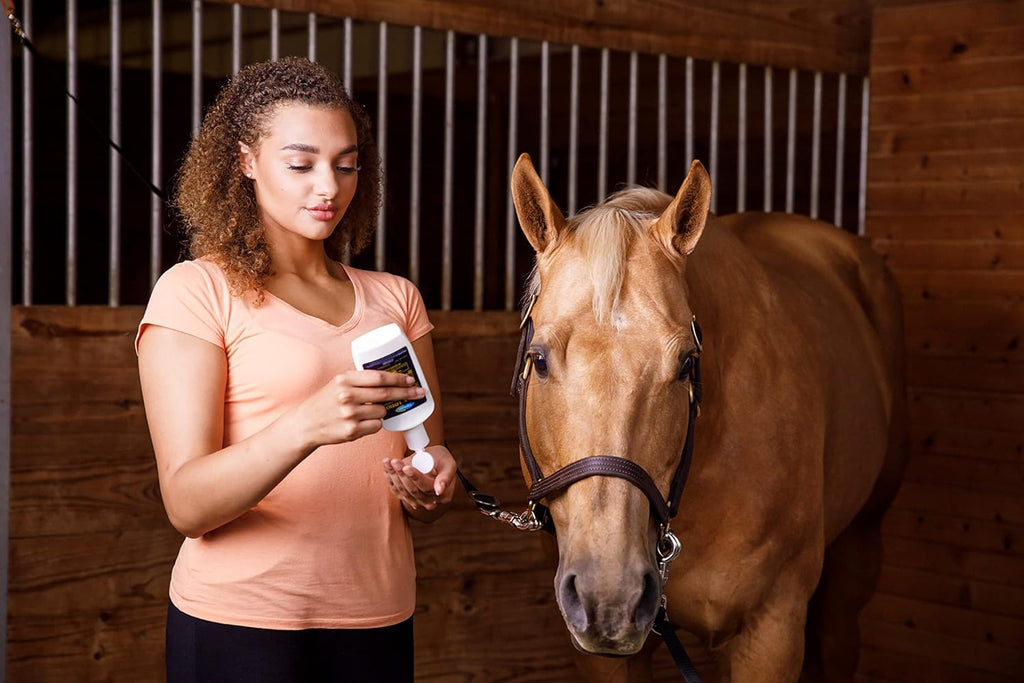 Close-up of Farnam fly repellent lotion flip-top cap