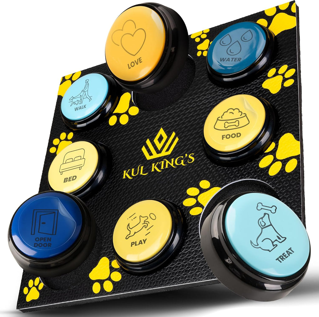 Kul King's waterproof dog talking buttons front view starter set for pet communication training.