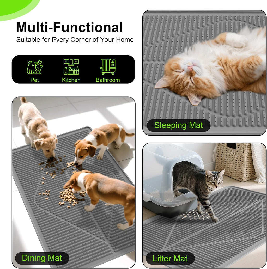 Mofason XXL pet rug protecting hardwood floors from scattered litter tracking