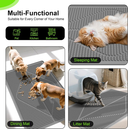 Mofason XXL pet rug protecting hardwood floors from scattered litter tracking
