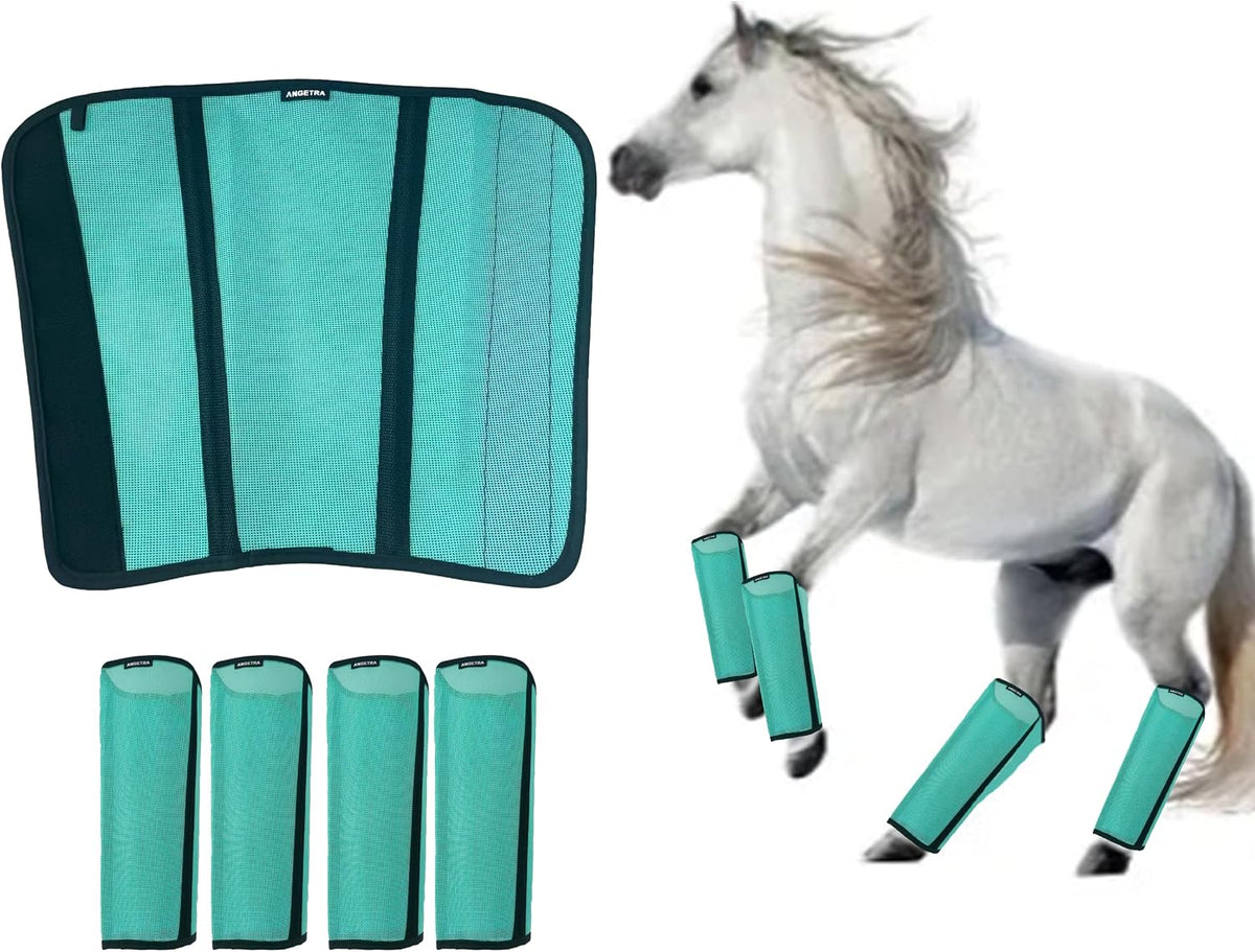 Mesh Horse Fly Boots Set of 4, Loose Fitting Shoofly Leggings for Horses with Breathable & Adjustable, Fly Leg Wraps for Horses Stop Annoying Stomping, Stay-on Comfortable Shoo Fly Boots - Image 10