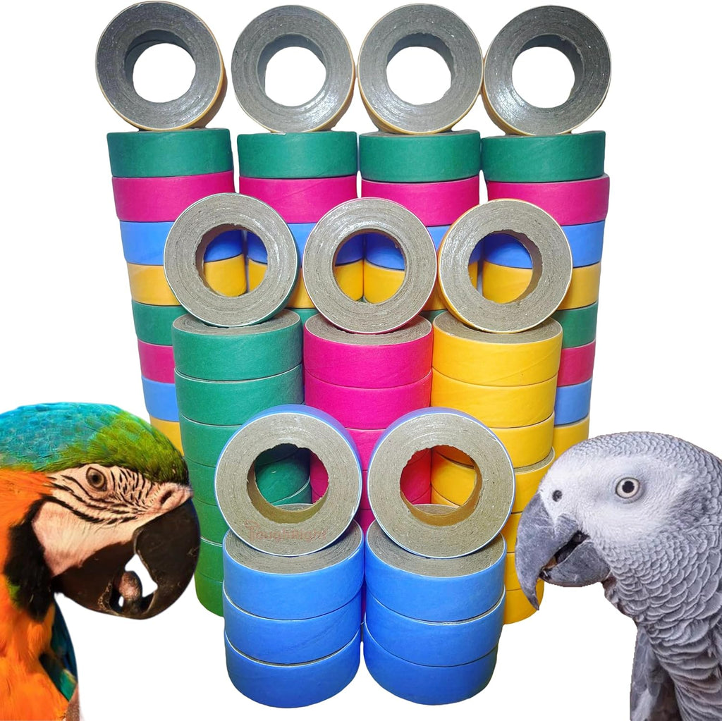 24Pcs Fatty Bagels Bird Toys for Parrots Durable Cardboard Chewing Shredding Foraging Foot 1.75" for Medium & Large Parrot Amazons Mini Macaws African Greys Cockatoos Eclectus Senegal - Image 9