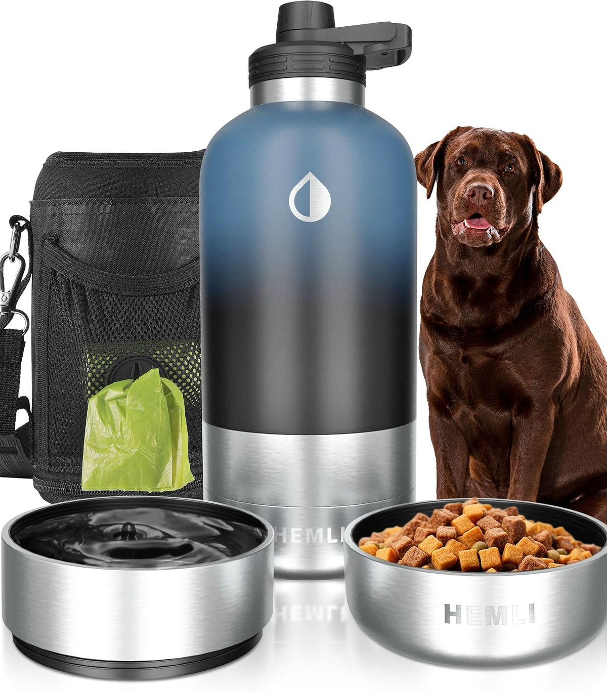 32 oz. Portable Dog Water Bottle and Bowl for Walking, Hiking and Travel - Image 13