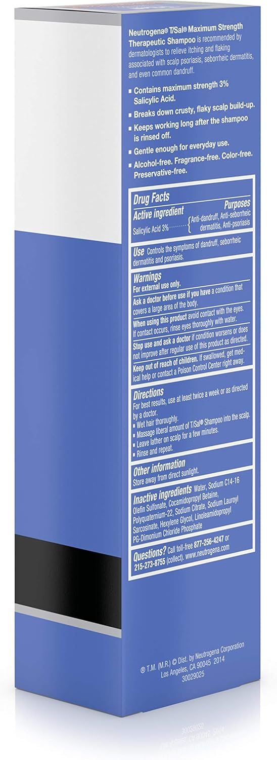 Neutrogena T/Sal Therapeutic Shampoo, Scalp Build-Up Control 4.5 oz, 130 fl oz - Image 9