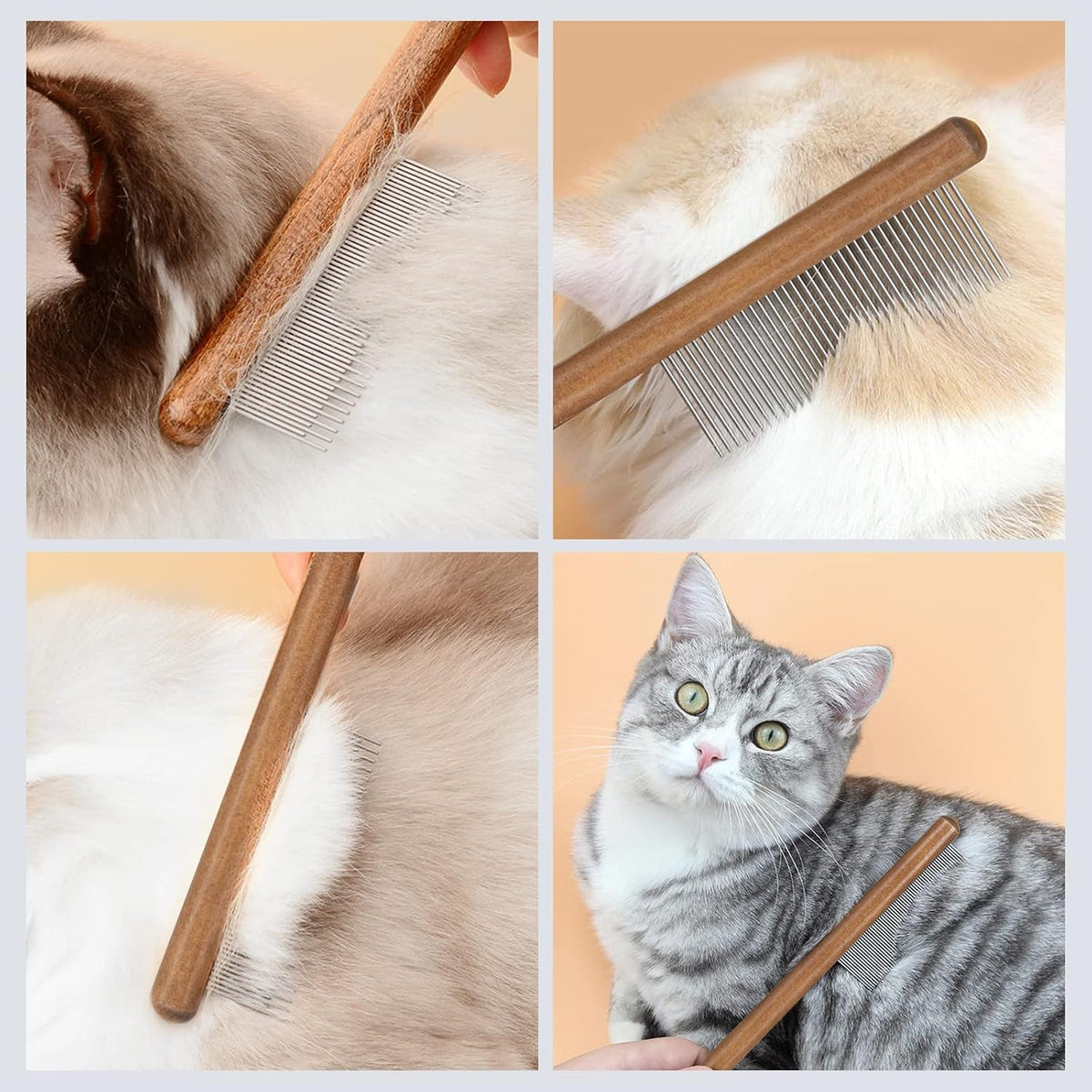 MAEXUS cat brush being cleaned easily as the bristle plate retracts to push collected pet fur away.