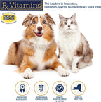 Back label of Rx Vitamins Phos-Bind renal support for dogs and cats