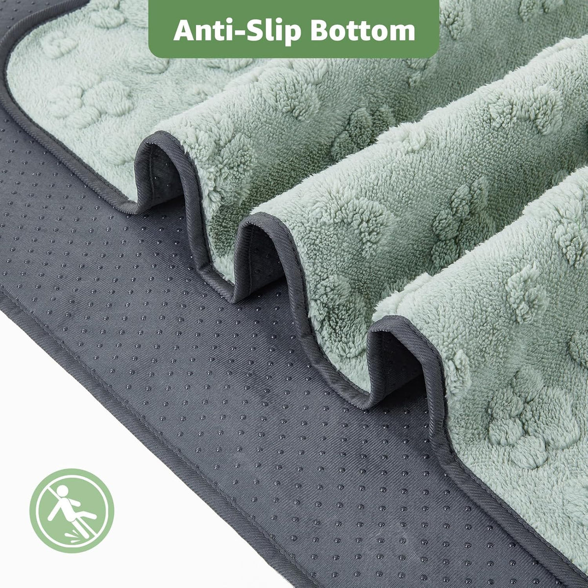 Non-slip silicone dots on underside of Loobani puppy pads