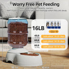 Kenond automatic pet food dispenser clear storage barrel showing dry kibble levels