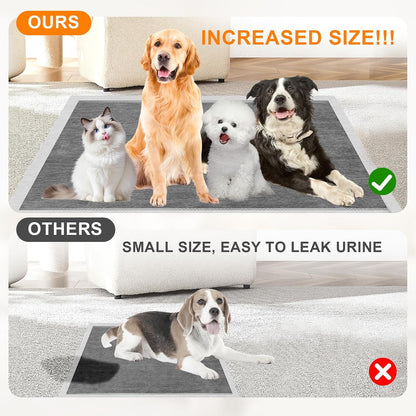 The durable leak proof polyethylene film backing of the Supronlove extra large dog training pads.