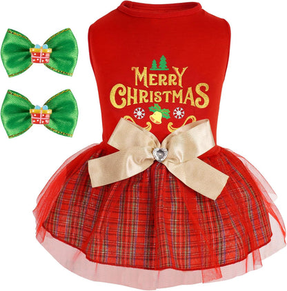 cyeollo Dog Dress for 4th of July Independence Day Dog Dresses Tulle Skirts for Small Dogs Clothes Holiday Pet Outfits with Bowtie Patriotic Puppy Cats Apparel, Blue, M - Image 13