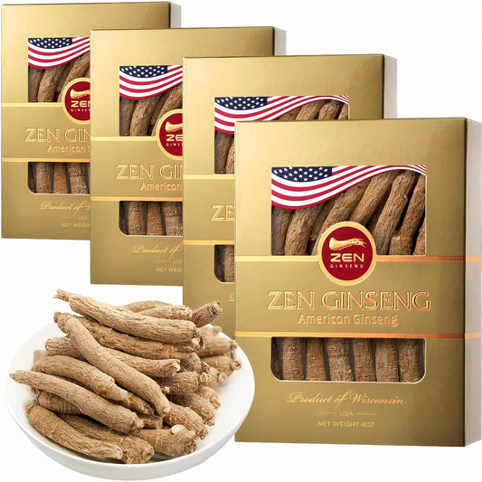 Zen Ginseng American Wisconsin Ginseng Small Long Root pack of four boxes