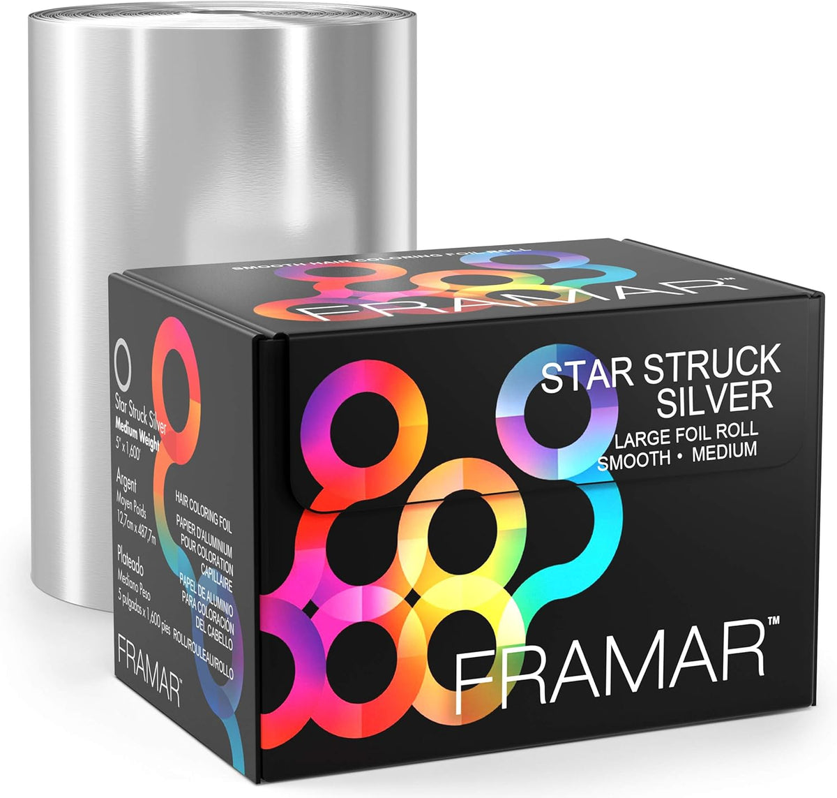 Framar Large Silver Hair Foil roll front view