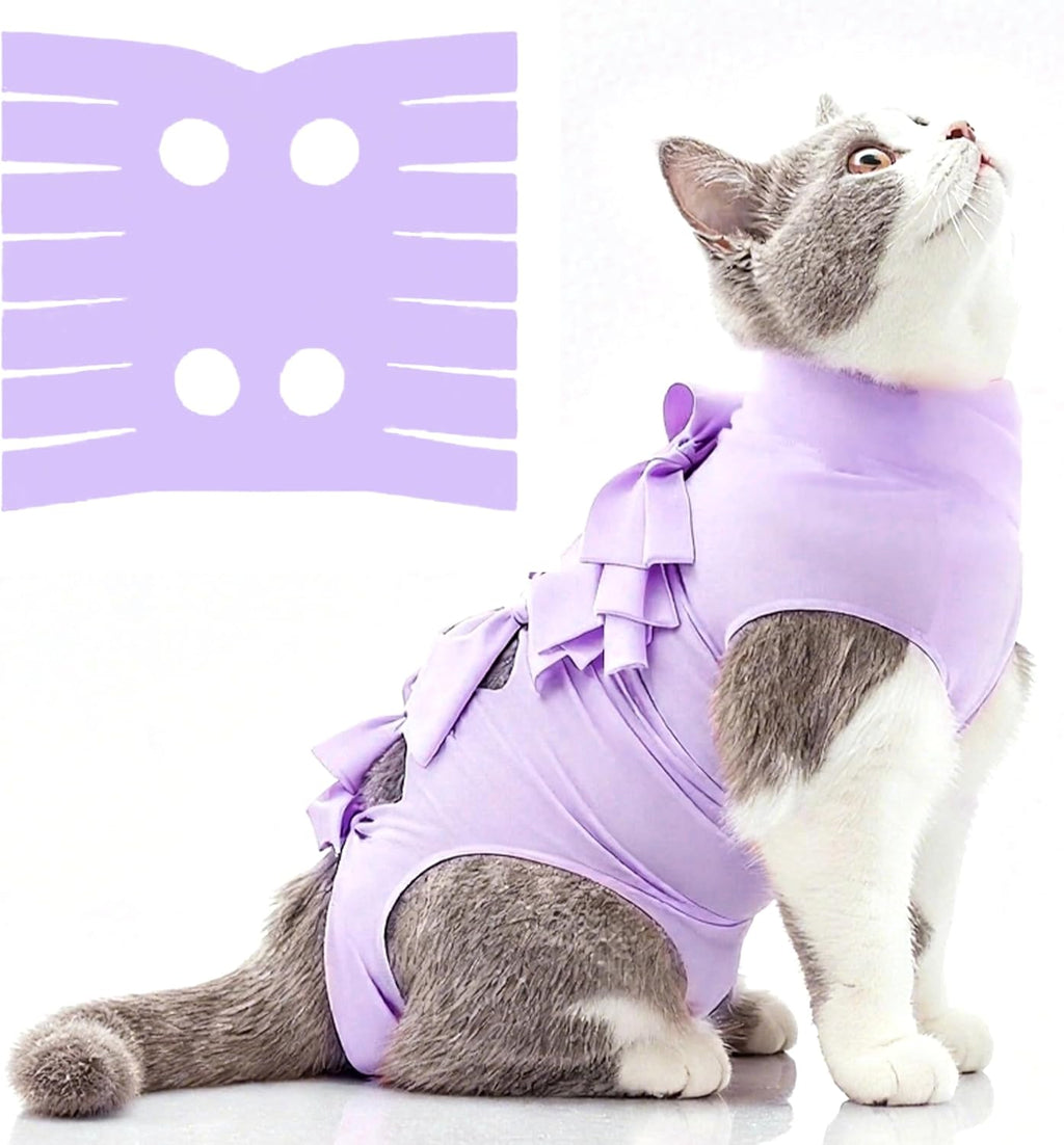 Cat Recovery Suit Anti Licking, Cat Surgery Recovery Suit Female Cats Kitten Onesie After Spay, Cone of Shame Alternative, Post- Surgery Kitten Surgical Clothes for Abdominal Wounds(Pink,S) - Image 10