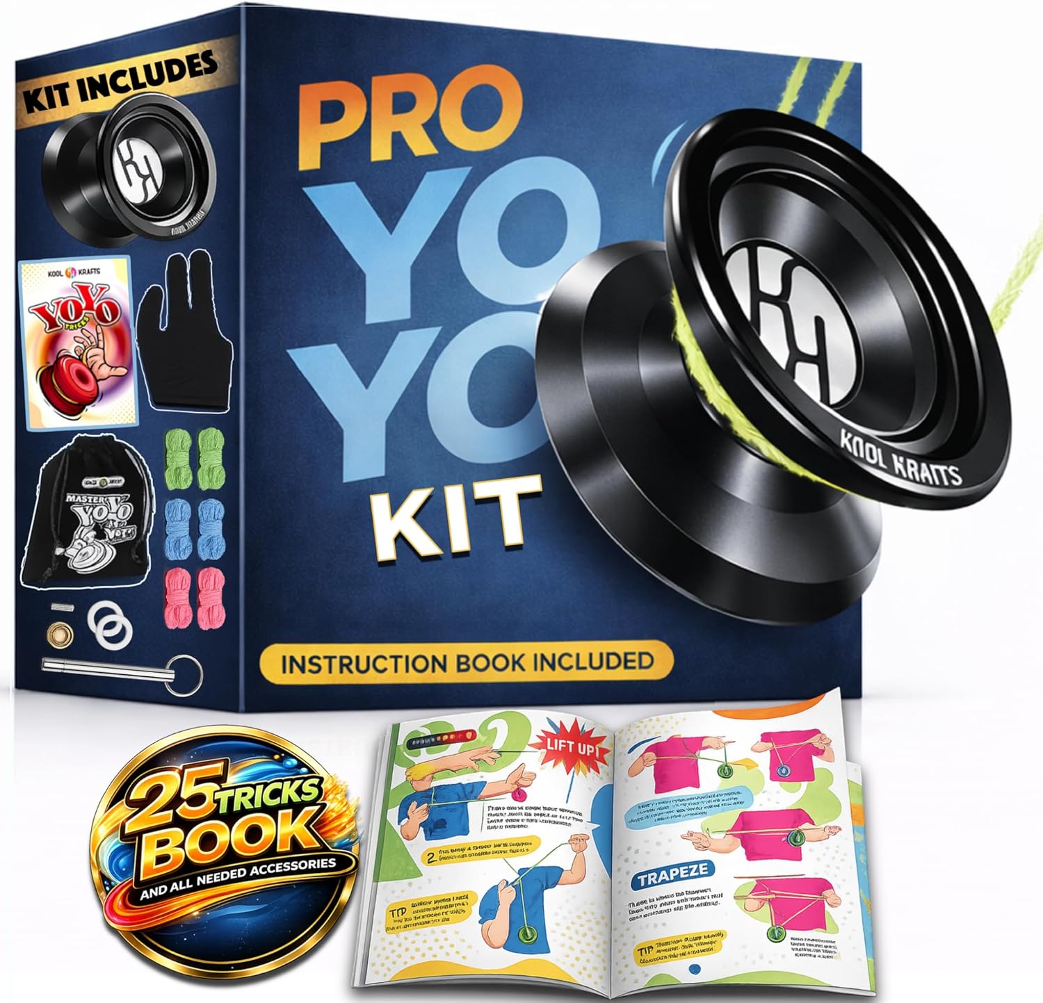 Kool Krafts Professional Responsive Yoyo Kit front view in black