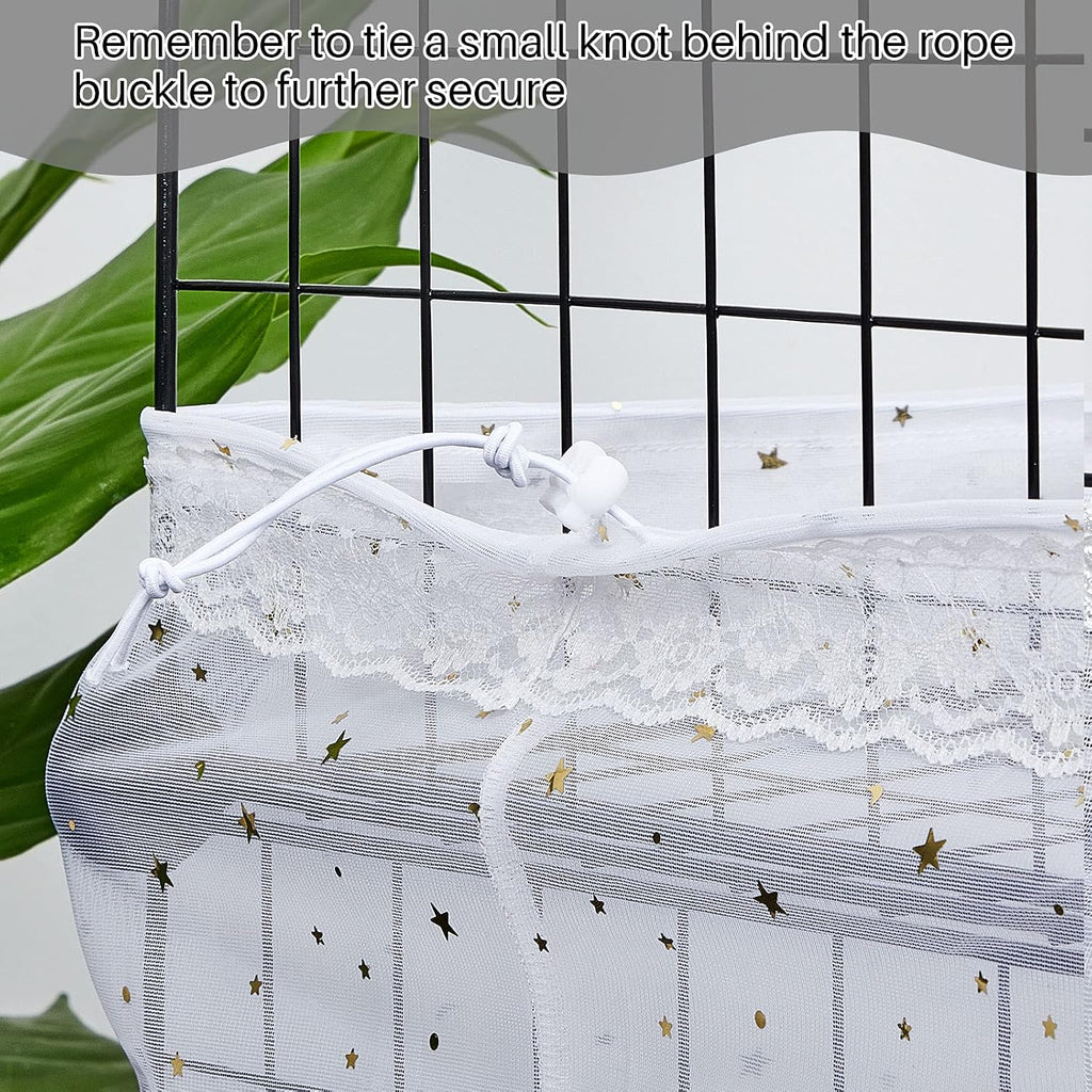 Shappy bird seed guard skirt showing mesh breathability