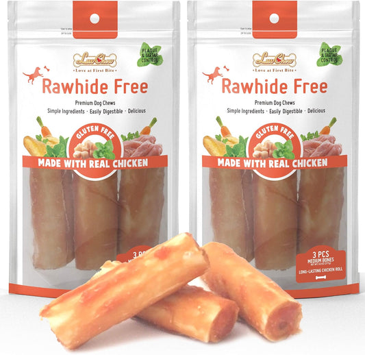LuvChew Premium Chicken Retriever Rolls front view packaging for large breed dogs