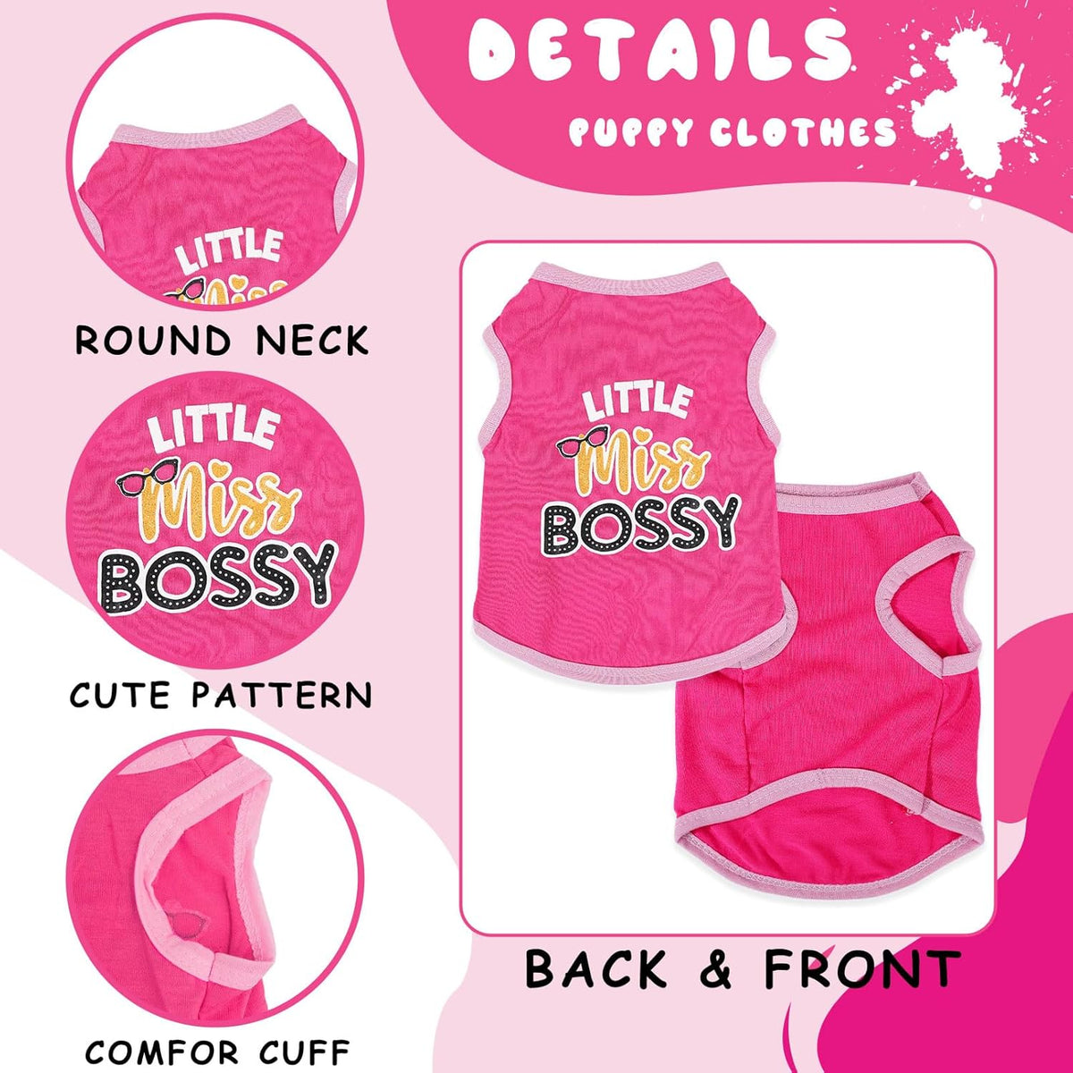 Sleeveless design dog shirts showing breathable fabric detail