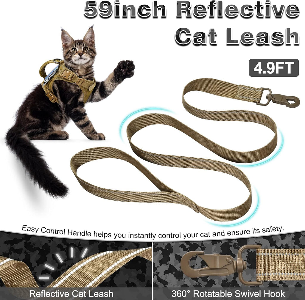 Nanappice heavy duty nylon cat harness kit including five foot leash