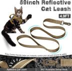 Nanappice heavy duty nylon cat harness kit including five foot leash