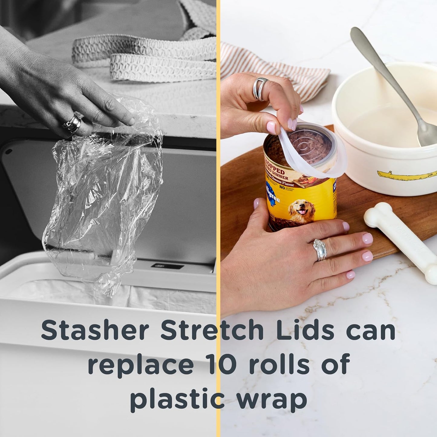 Stasher freezer safe pet food storage covers