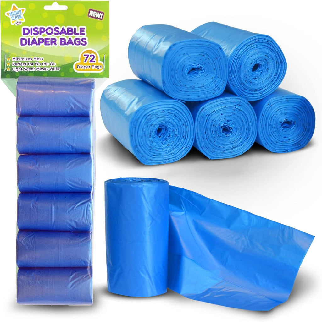 Mighty Clean Baby disposable diaper bag refill rolls front view