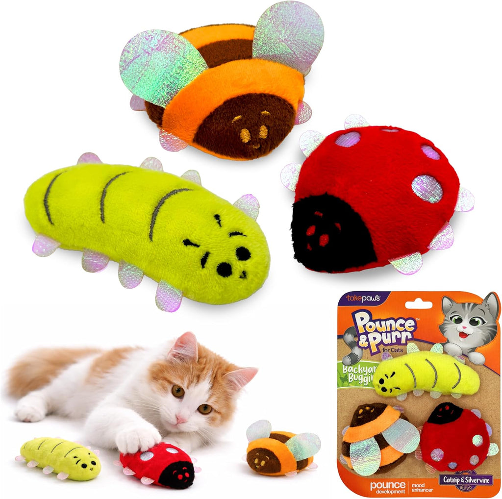 Pounce & Purr(R) Plush Cat Toys, Catnip & Silvervine Infused, Shiny Iridescent Accents, Interactive Play Toys for Cats & Kittens (Ladybug) - Image 10