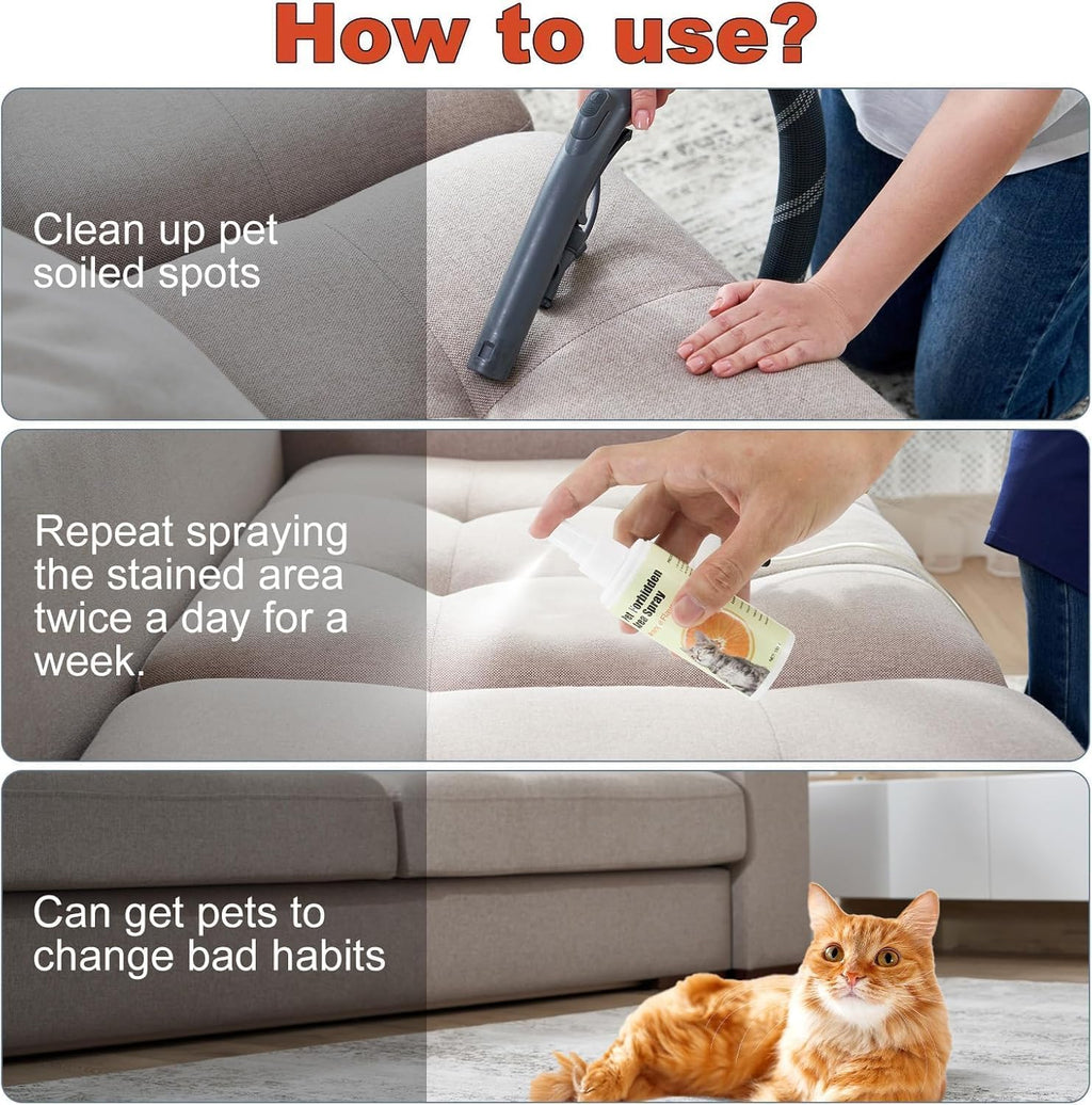 Eco-friendly cat spray for urine marking prevention.