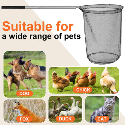 Uross catch net being used for safe animal rescue