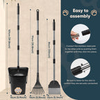 Three piece pet waste removal set snapped together neatly for compact storage.