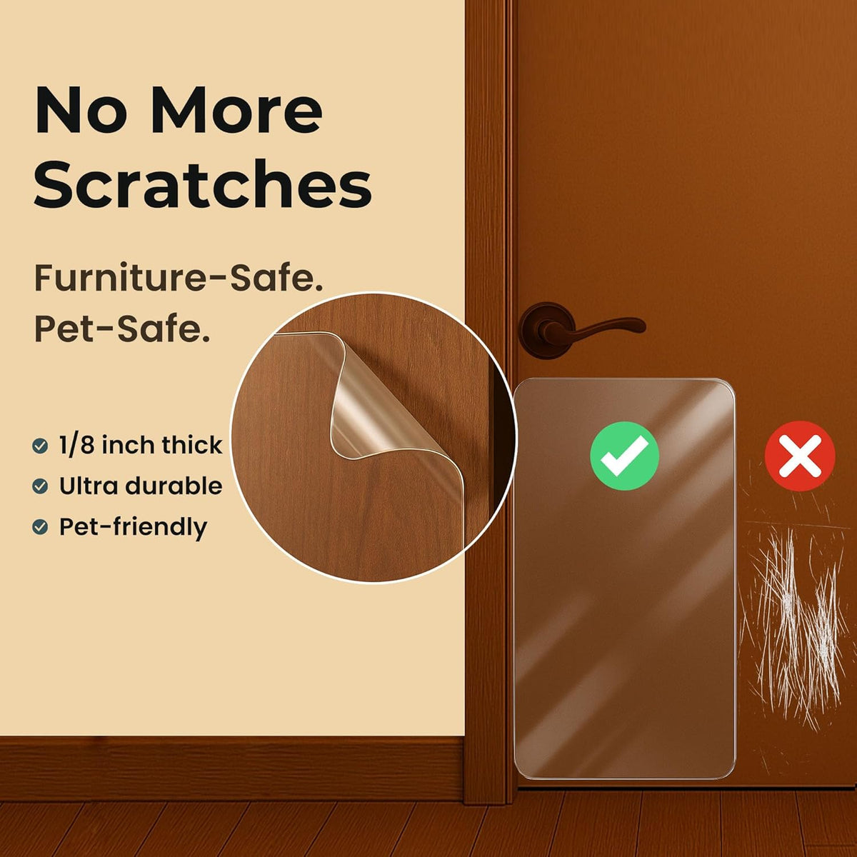 Custom cutting Lupvar door protector with scissors