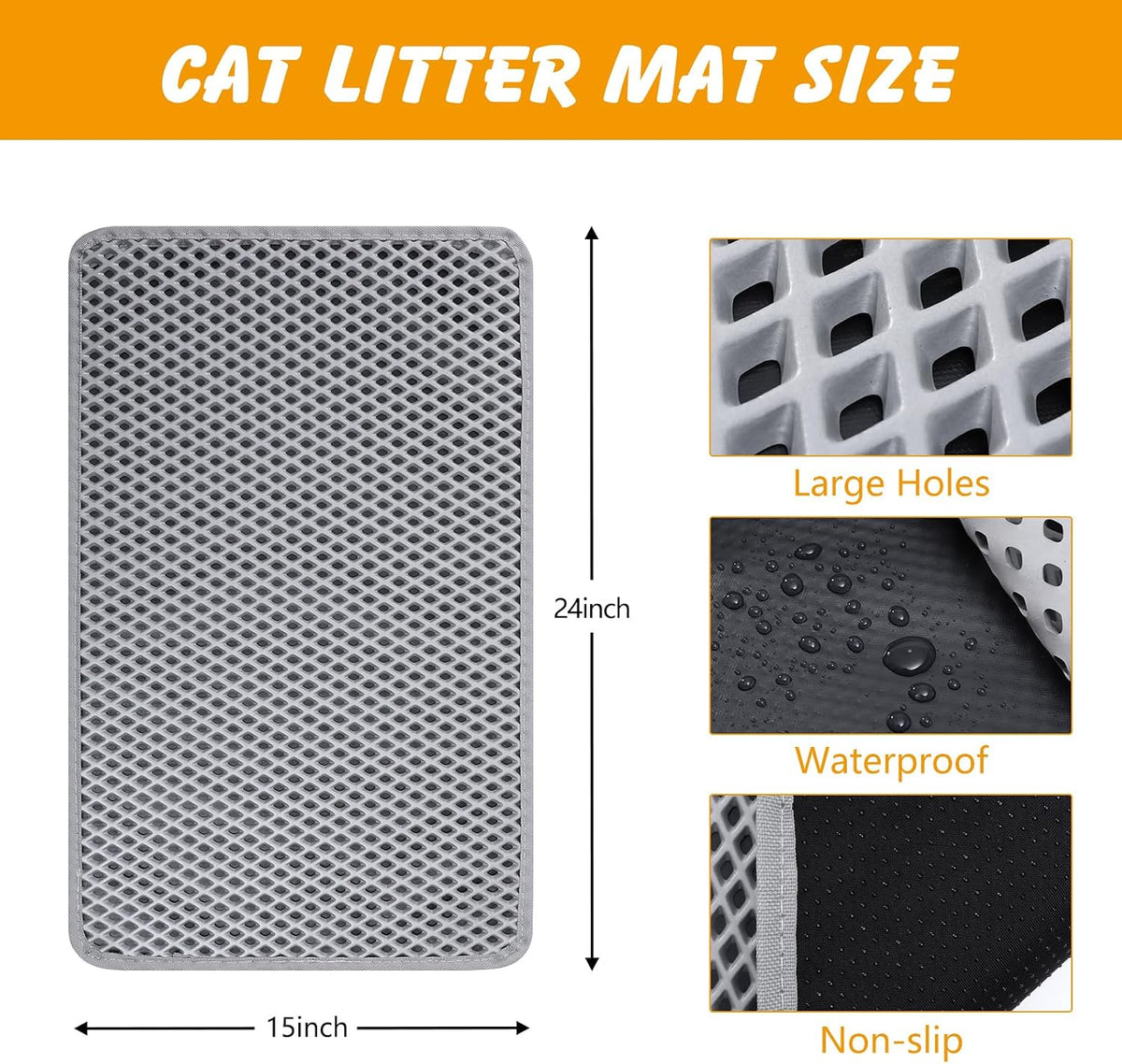 Ondware cat litter mat being bent to easily pour trapped litter back into the tray