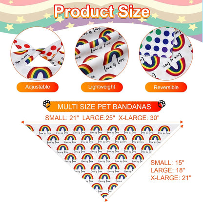 Large dog wearing colorful pride pet scarf