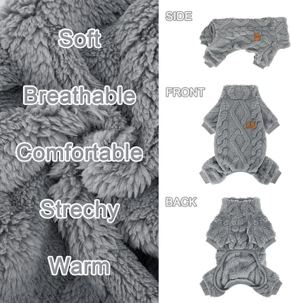 XPUDAC doggy winter onesie outfit close up of elastic cuffs.
