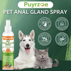 Lick safe steroid free pet gland relief spray against white background.