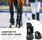 Harrison Howard equine leg support boots double thickness elastic strap close up
