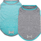 KYEESE 2Pack Dog Shirt, Lightweight Sun Protection Sleeveless Dog T Shirts for Small Dogs Boy, Breathable Pet Reflective Tank Top Summer Dogs Clothes for Outdoor Walking, Grey+Light Blue, M - Image 13