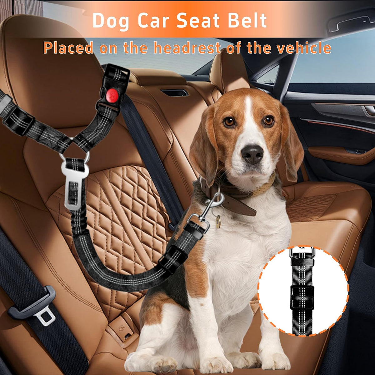 Durable nylon dog car safety restraint