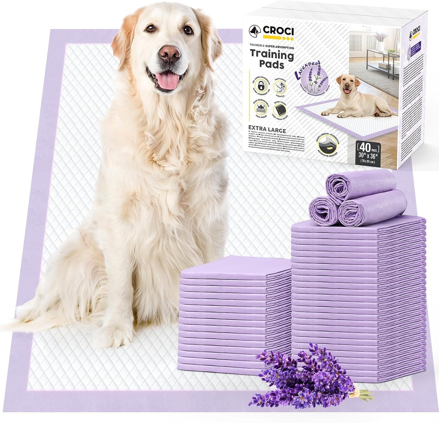 CROCI Dog Pads Extra Large 36x36in, Puppy Pads with Adhesive Tabs Super Absorbent Up to 11 Cups, Disposable (30 Counts) - Image 12