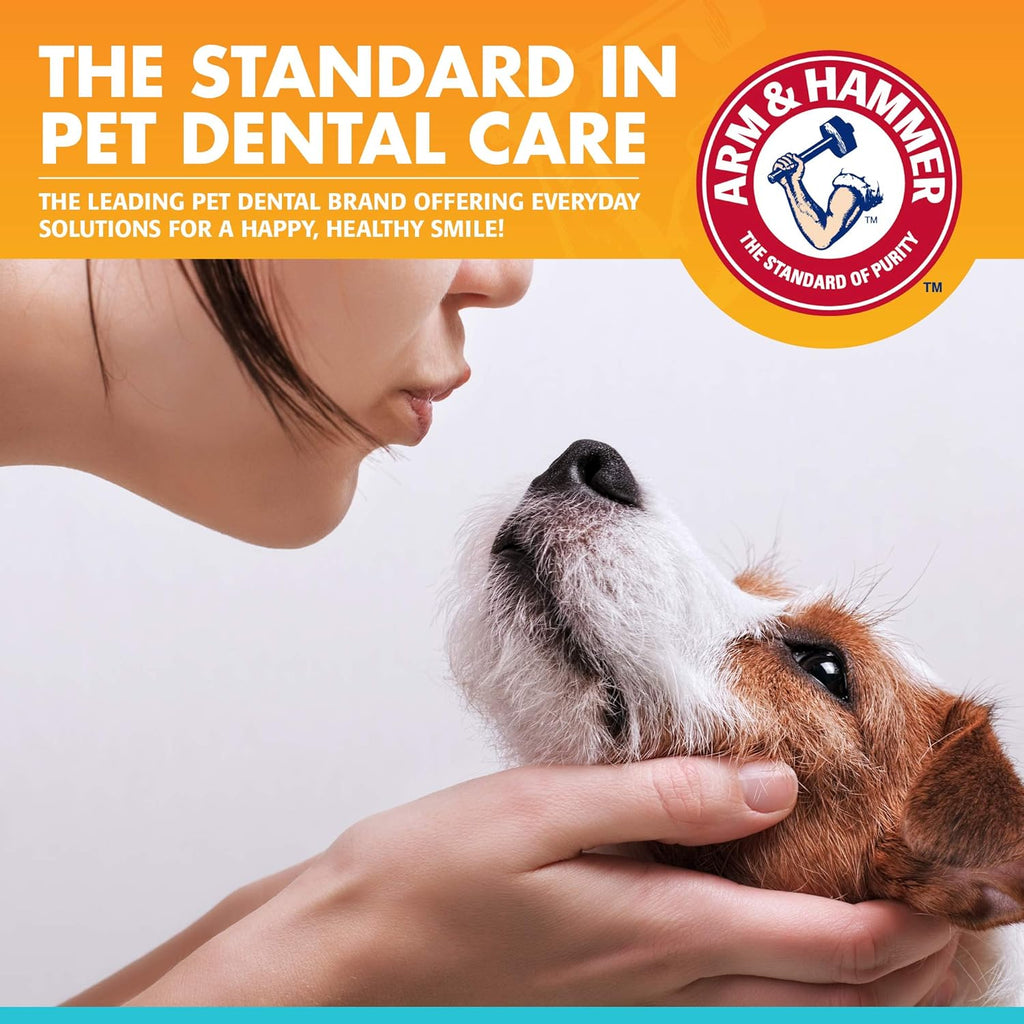 Arm and Hammer dog dental kit packaging showing tartar control benefits