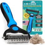 Maxpower Planet Pet Grooming Rake blue front view