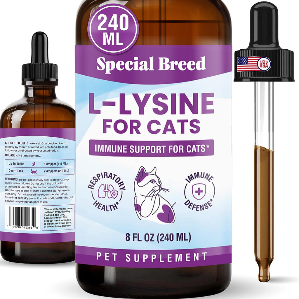 Special Breed L-Lysine for Cats and Kittens - Immune, Respiratory and Eye Support - Cat Sneezing and Runny Nose Relief - Lysine Powder with Prebiotics, Krill, Bone Broth and DMG - 120 Servings - Image 10