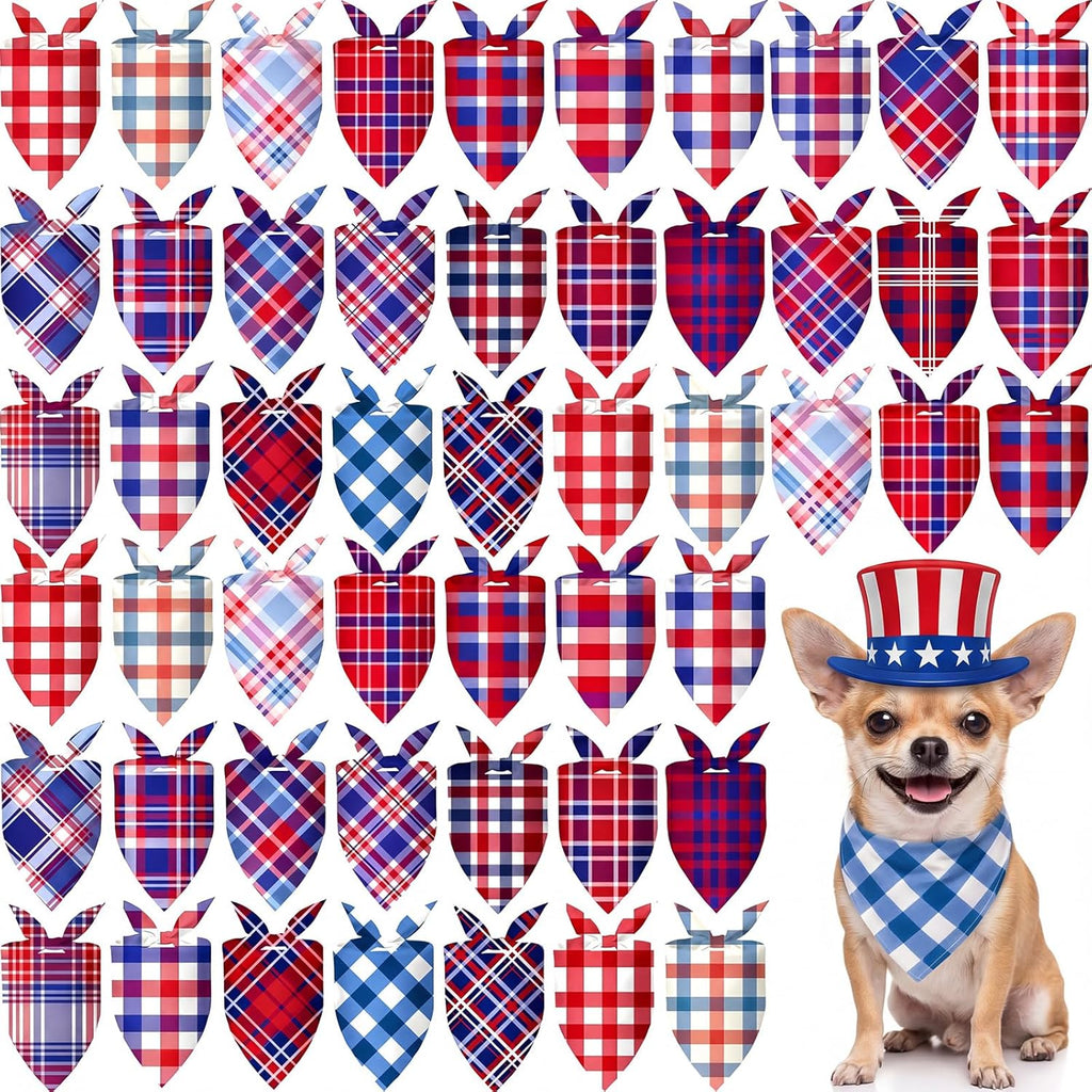 Abbylike 50 Pcs Patriotic Dog Bandanas Bulk 4th of July Bandanas for Dogs Star Triangle Kerchief Bib Scarf Set for Pet Independence Day 250th Anniversary Party Costume, 25 Styles(25.6 x 17.7 x 17.7) - Image 13
