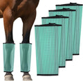 KILILIUN Mesh Horse Fly Boots green set of four front view on horse legs