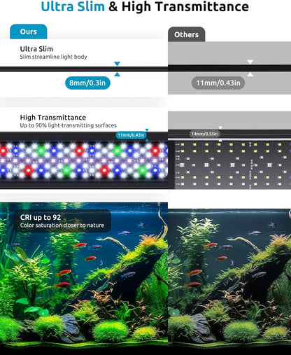 Seaoura aquarium lighting night mode color demonstration