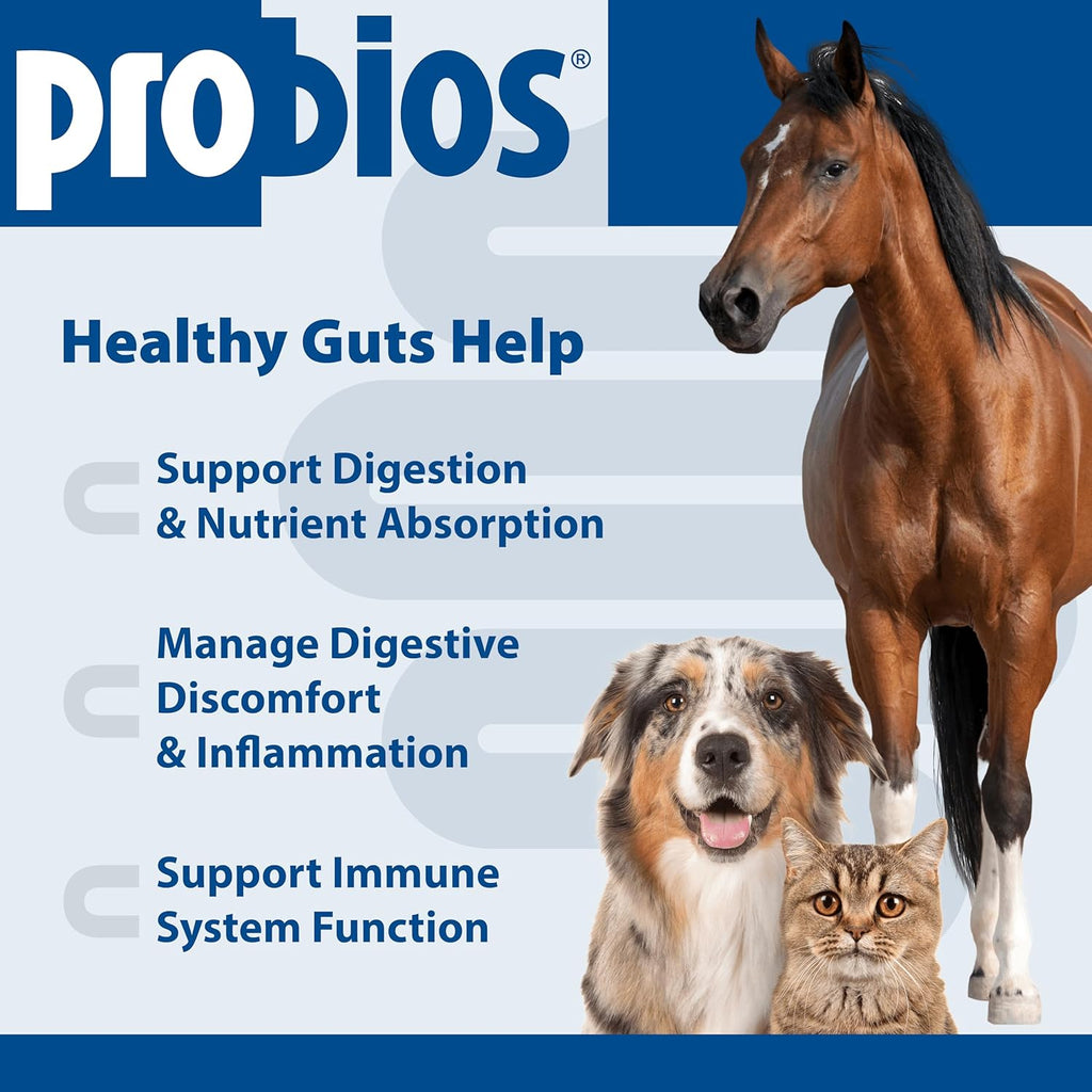 Label detail of Probios gut health supplement for pets and livestock