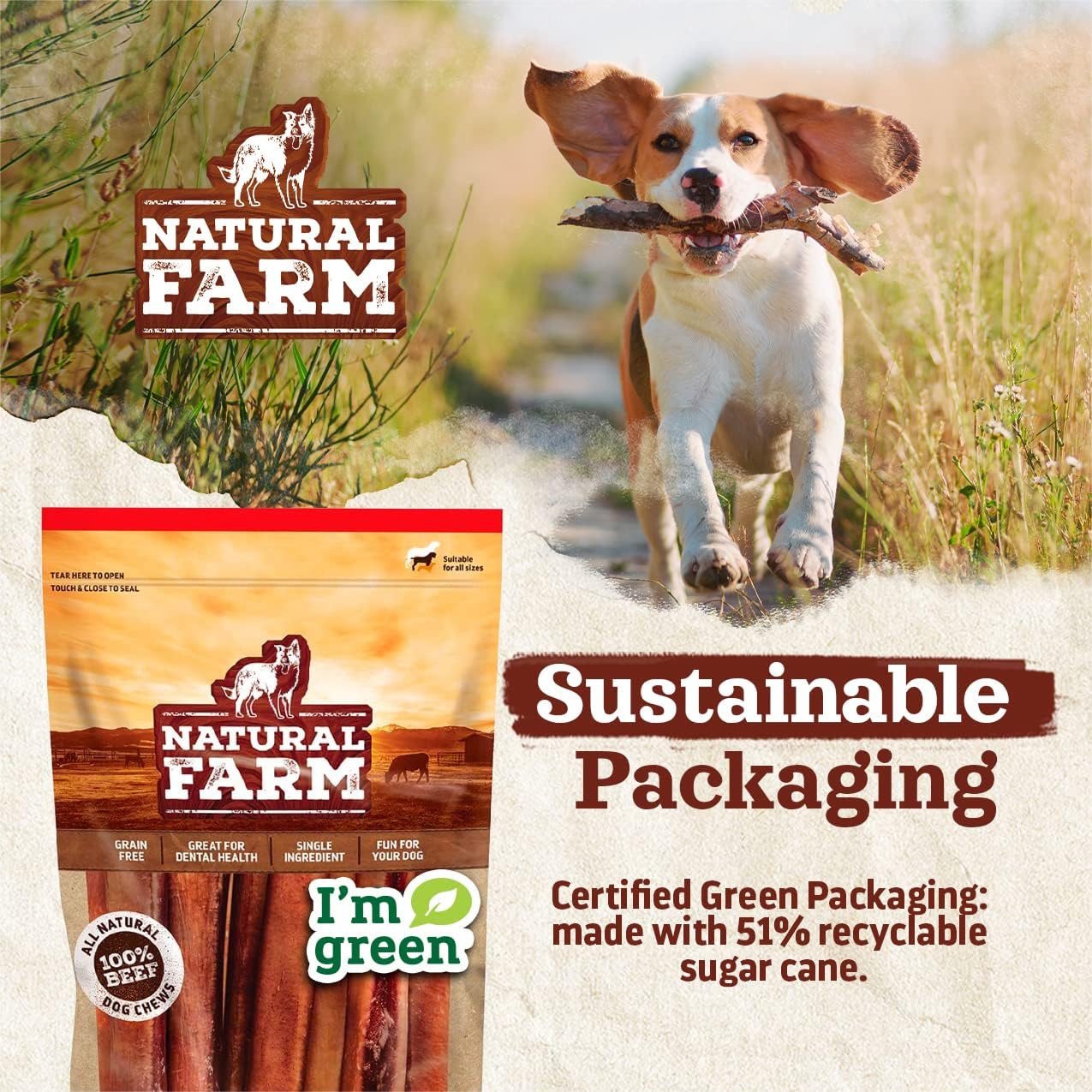Natural Farm Odor-Free Braided Bully Sticks (6 Inch, 10 Pack) - 100% Grass-Fed Beef, Grain-Free, Low Fat & Fully Digestible Dental Treats - Safest Long Lasting Pizzle Chews to Keep Your Dog Busy - Image 9