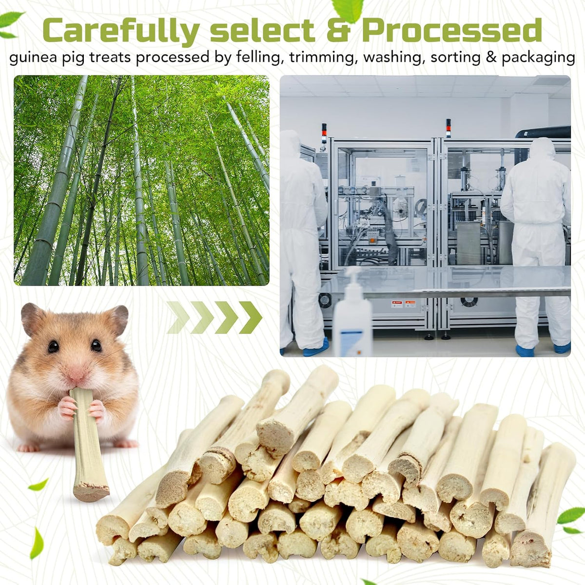 StyEdEk small animal sweet bamboo chew sticks in dry storage preparation