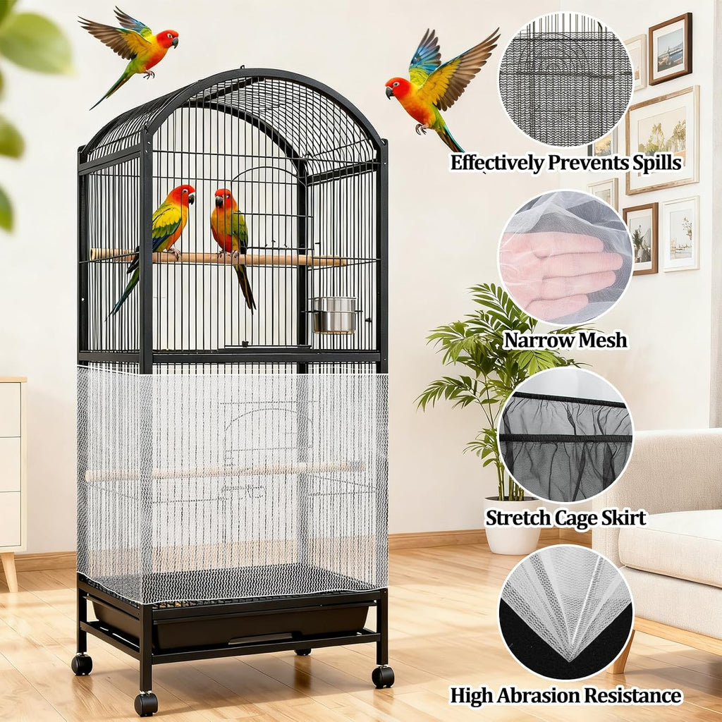 RAINFLOW 2 Pack Bird Cage Seed Catcher - Adjustable Bird Cage Skirt - Image 5