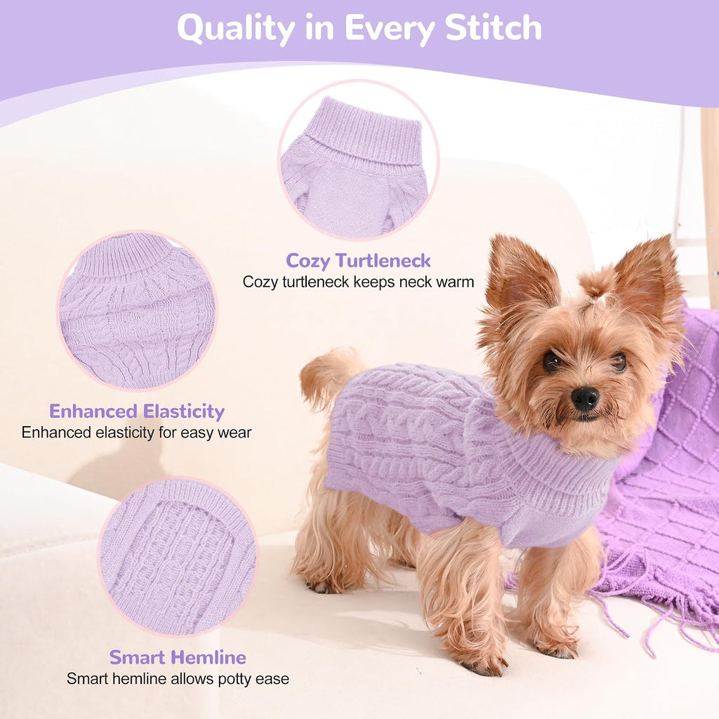 Lorehelina stretchable acrylic yarn puppy clothes showing high belly cut